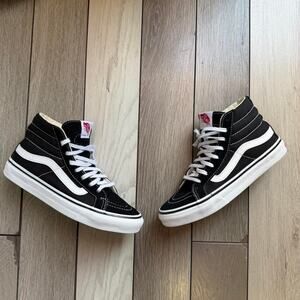 Vans sk8 hi platform black white